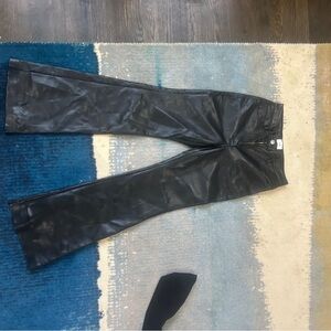 Aritzia leather flare pants